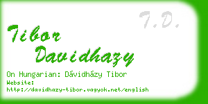 tibor davidhazy business card