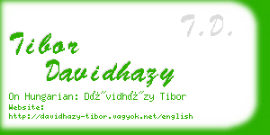 tibor davidhazy business card
